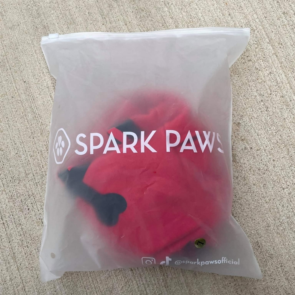 NEW WITH TAGS!! Spark Paws, Dog Size Large, Red, Fleece Hoodie - Picture 4 of 12